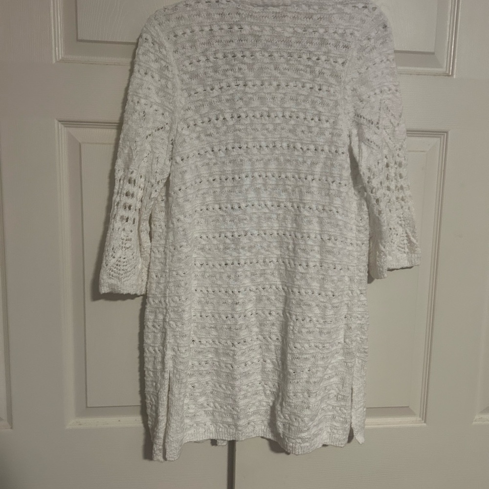 Lightweight Open-Knit White Cardigan - Picture 3 of 6